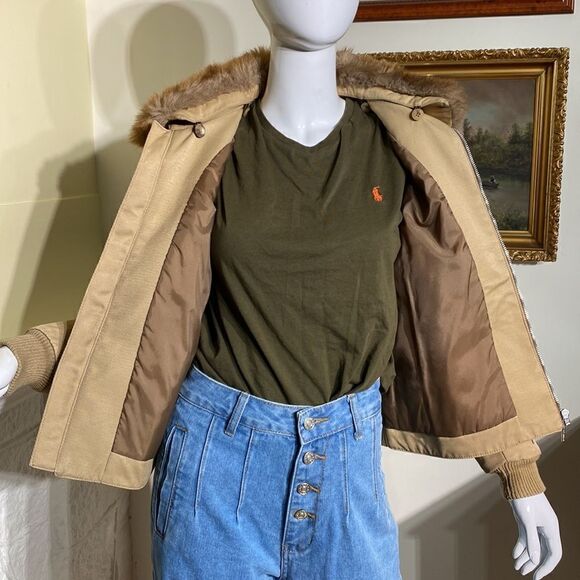 Gianfranco Ferre Aviator Bomber Jacket Removable Faux Fur Collar - Picture 7 of 14